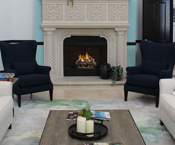 Positano Place at Naples Fireplace and Seating Area